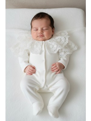 Eda Baby Lüks Dantel Pelerinli Bebek Tulumu - Mevlüt ve Hastane Çıkışı