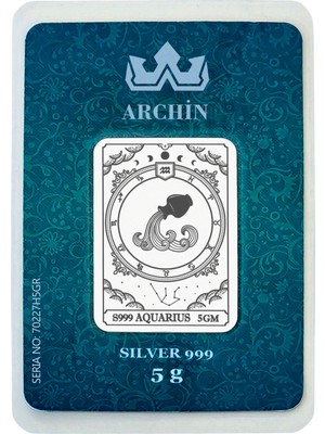 Archin Şubat Ayı Doğumlarına Özel Kova Burcu Sembolü Hediyeye Özel 5 Gram 999 Ayar Gümüş KÜLÇESI-784