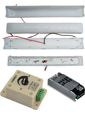 Powerr Led Aydınlatma 10 Adet 12 Volt 4 Watt 6500K Beyaz Işık Samsung Ledli Pergola Manuel Dimmer 5A Slim Trafo Set