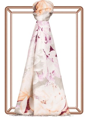 İpekevi Melankoli Desenli Ipek Şal 05722-TAŞ