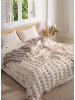 Peshtemalsan 220 x 240 Ebatında 9 Katlı %100 Pamuk Müslin Yorgan, Yatak Örtüsü,pike Yonca Kahverengi