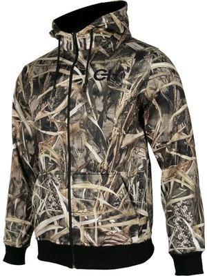 Tough Challenger Outdoor Kapüşonlu Polar Avcı Montu · Cepli · Av Kamuflaj · Fermuarlı Hoodie - DA504 003