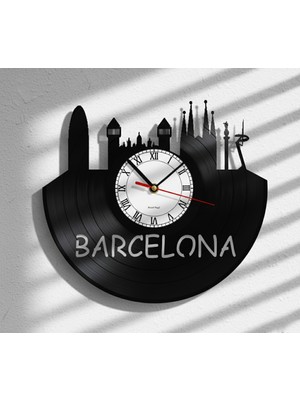 Craftverse Barcelona Şehir Silüeti Plak Duvar Saati