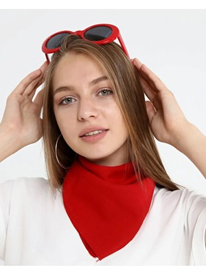 Herşey Nota Kırmızı Düz Fular - Bandana - 23 Nisan, 29 Ekim, 30 Ağustos, 19 Mayıs Tören  %100COTTON