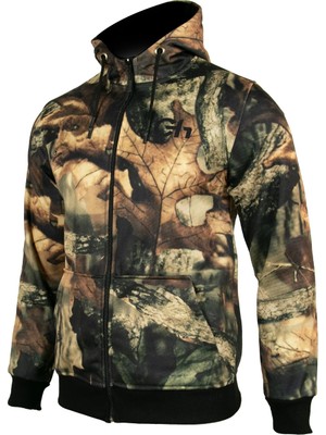 Tough Challenger Outdoor Kapüşonlu Polar Avcı Montu · Cepli · Av Kamuflaj · Fermuarlı Hoodie - DA504 002