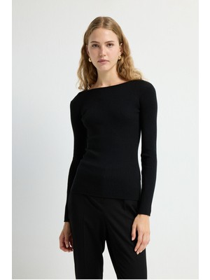 Fitilli Basic Triko Kazak Siyah 13943867000