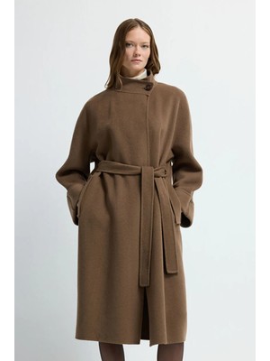 Adl Kuşaklı Yün Karışımlı Kaban K.haki 13645489000