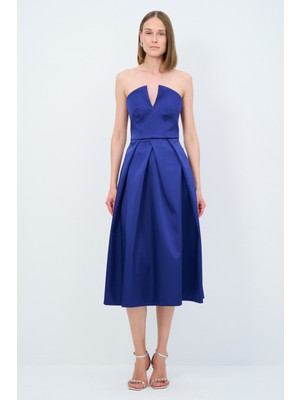 Adl Straplez Elbise Lacivert 12433502002