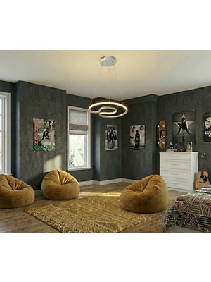 Acrolite Dekoratif Modern Sarkıt Aydınlatma (Oturma Odası, Yatak Odası, Mutfak,  Yemek Odası) ÇAP:50CM Beyaz 4000K