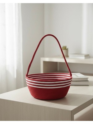 Sistaful Saplı Dekoratif Hasır Sepet – Çok Amaçlı Ev Düzenleyici