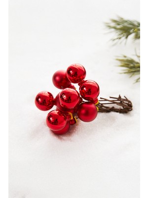 Kırmızı Dekoratif Kokina Topları, Şık ve Zarif Ev Dekorasyonu Için