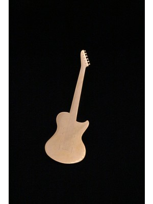Şık Gold Gitar Model Broş - Yaka Iğnesi Unisex Aksesuar