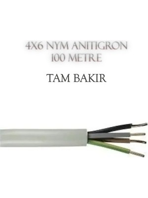 Altın Kablo 4x6 mm Nym Antigron Tam Bakır Kablo 100 Metre