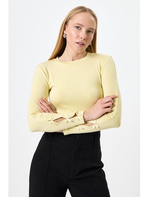 Rays 8232A Kol Kurdele Detay Bluz Sarı