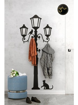 3art Metal Dekorasyon Sokak Lambası Figürlü Duvar Askılığı – Dekoratif, Dayanıklı ve Şık Tasarım