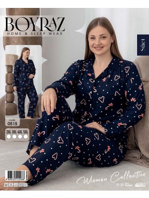 Boyraz Yılbaşı Temalı Büyük Beden Pijama Takımı