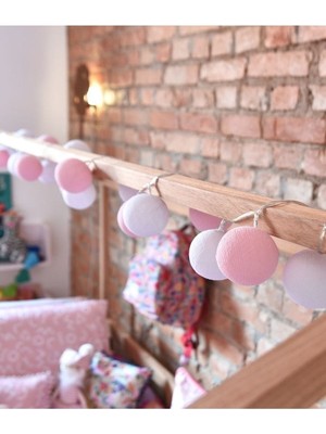 Montessori Dekor Aydınlatma Beyaz/pembe Seri 3 Metre 20 Işıklı