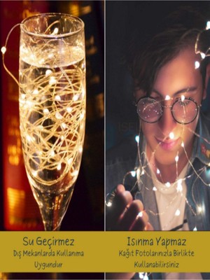 2m Tıpa LED Peri Işık Seti, Piller Dahil, Parlak ve Şık Dekorasyon