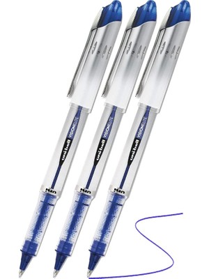Artlantis Mavi Pilot Kalem UB-200 Vision Elite 0.8mm 3 Adet Uniball Pilot Kalem 0.8 mm Roller Uçlu Pilot Kalem Ince Uçlu Likit