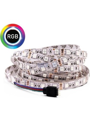 12V 3 Çipli Rgb Şerit LED 5 Metre Trafosuz, Renkli ve Eklenebilir