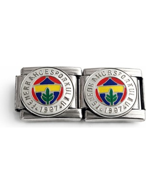 Poseidons Jewellery Sarı Lacivert Kulüp Armalı Italyan Charm | Paslanmaz Çelik Nomination Uyumlu Bileklik Parçası