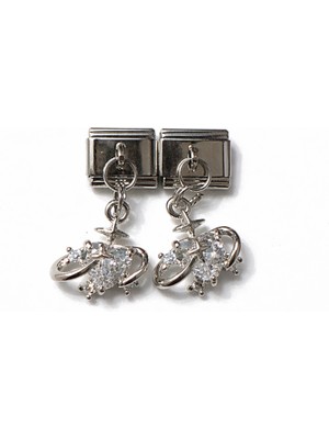 Poseidons Jewellery Şeffaf Taşlı Gezegen Figürlü Italyan Charm