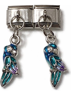 Poseidons Jewellery Mavi Papağan Figürlü Italyan Charm