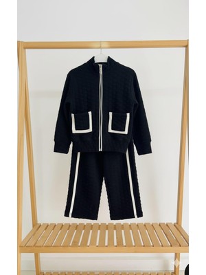 Rapapa Kız Çocuk Siyah Kapitone Ceket & Etek Takımı – Şık ve Konforlu TASARIM-26077