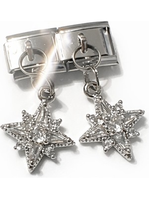 Hector Co Jewellery Zirkon Taşlı Yıldız Figürlü Gümüş Renk Italyan Charm