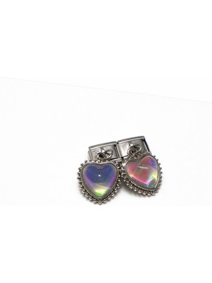 Poseidons Jewellery Italyan Charm Kalp Figürlü Parlak Taşlı Modüler Bileklik Charmı