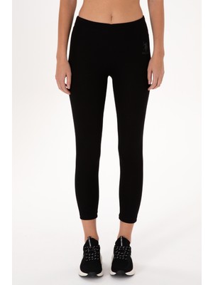 U.S. Polo Assn. Kadın Siyah Eşofman Altı XS Tek Cepli Normal Bel Trend Kumaş 50272998-VR046