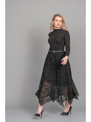 MissVina Asimetrik Zarafet Tül Etek 6845
