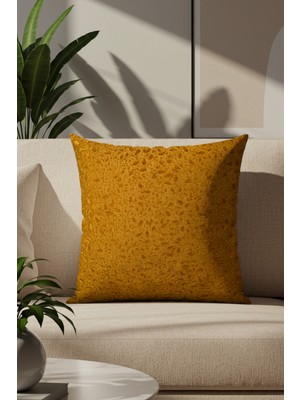 Sezyon Yuna Desenli 50x50 Hardal Kırlent Kılıfı