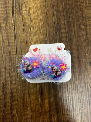 Gülümse Gel Kız Çocuk Anna Elsa Karlar Ülkesi Figürlü 2'li Peluş Pelüş Pens Toka Pensli Toka Seti