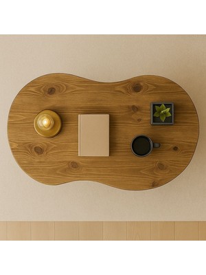 Trihome Modern Tasarımlı Masif Ahşap Orta Sehpa Minimal ve Şık Masif Ahşap Sehpa Doğal Dokulu