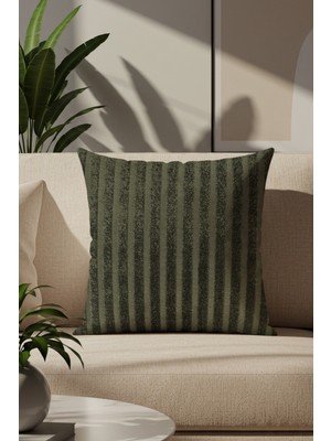 Sezyon Elya Çizgi Desenli 50×50 Yeşil Kırlent Kılıfı