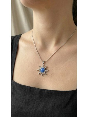 Glossy Jewelery Mineli Zirkon Taşlı Güneş Kolye