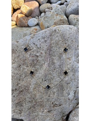 Glossy Jewelery Altın Kaplama Cleff Yonca Kolye