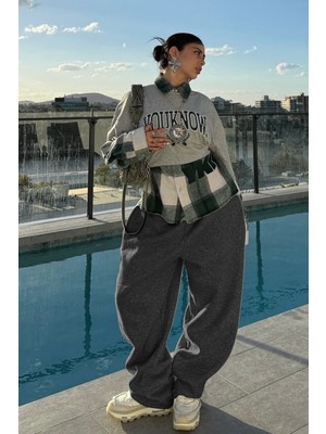 BSBSPOR Ayalanabilir Paçalı Ister Bol Ister Dar Eşofman Altı Gri / Siyah / Antrasit Erkek&kadın Ultra Bol