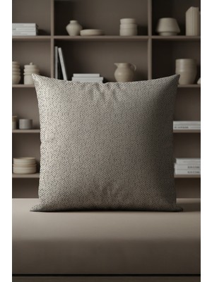 Sezyon Toya Desenli 45×45 Bej Gri Kırlent Kılıfı