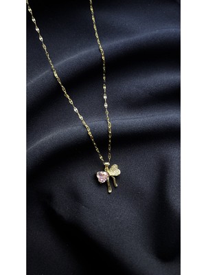 Glossy Jewelery Taşlı Fiyonk Kolye