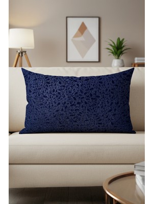 Sezyon Yuna Desenli 40×60 Lacivert Kırlent Kılıfı