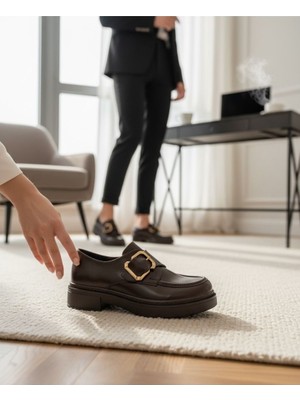 Acı Kahve Cırtlı Oxford Ayakkabı