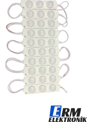 12V 3W 3'lü 3030 Beyaz LED Modül - 10 Adet, Reklam ve Aydınlatma