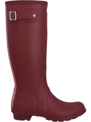 Hunter Women Original Tall Tri Colour Logo Boot Kadın Bordo Uzun Bot Wft2353rma-Me