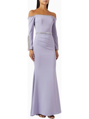 Ac By Aanchal Chanda Off-Shoulder Embellished Taş Işlemeli Couture Kadın Elbise