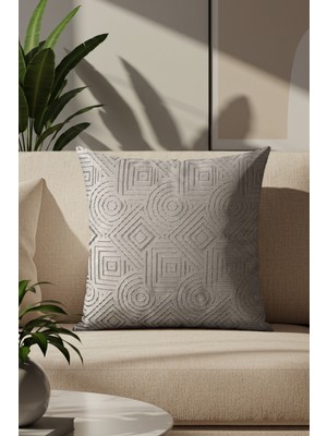 Sezyon Mira Desenli 45×45 Bej Gri Kırlent Kılıfı