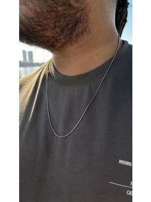 Glossy Jewelery Erkek Ince Yılan Model Zincir Kolye