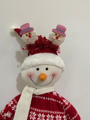 Pink Yeni Yıl Yılbaşı Taç Noel Baba ve Simli Yıldızlı