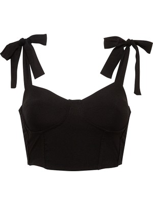 F21 Fermuarlı Crop Bluz